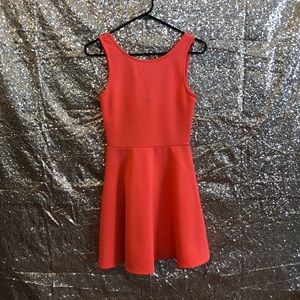 Coral neon skater dress